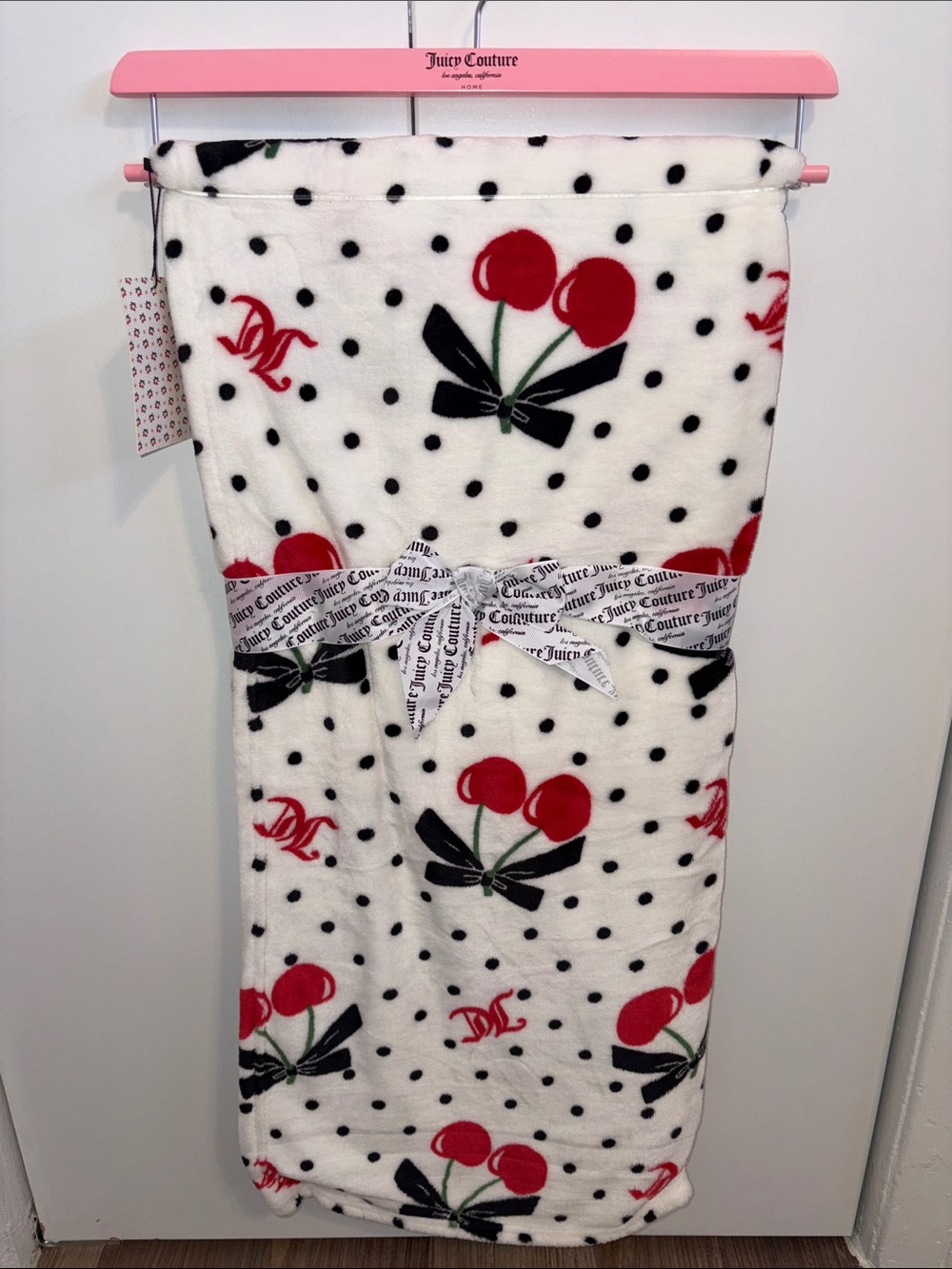 Juicy Couture White Cherry Polka Dot Maxi Skirt